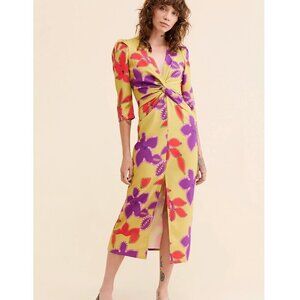 Laagam Lea Midi Dress Colorful Maximalist Green Purple Red Size X-Small